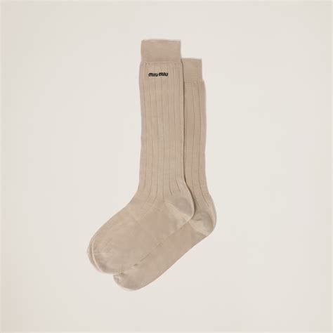 miu miu white socks|Albino White Silk Socks .